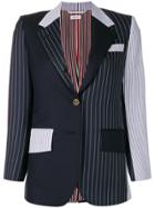 Thom Browne Wide Lapels Striped Blazer - Blue