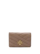 Tory Burch Embroidered Wallet - Neutrals