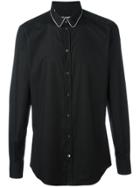 Dolce & Gabbana Contrast Piped Collar Shirt - Black