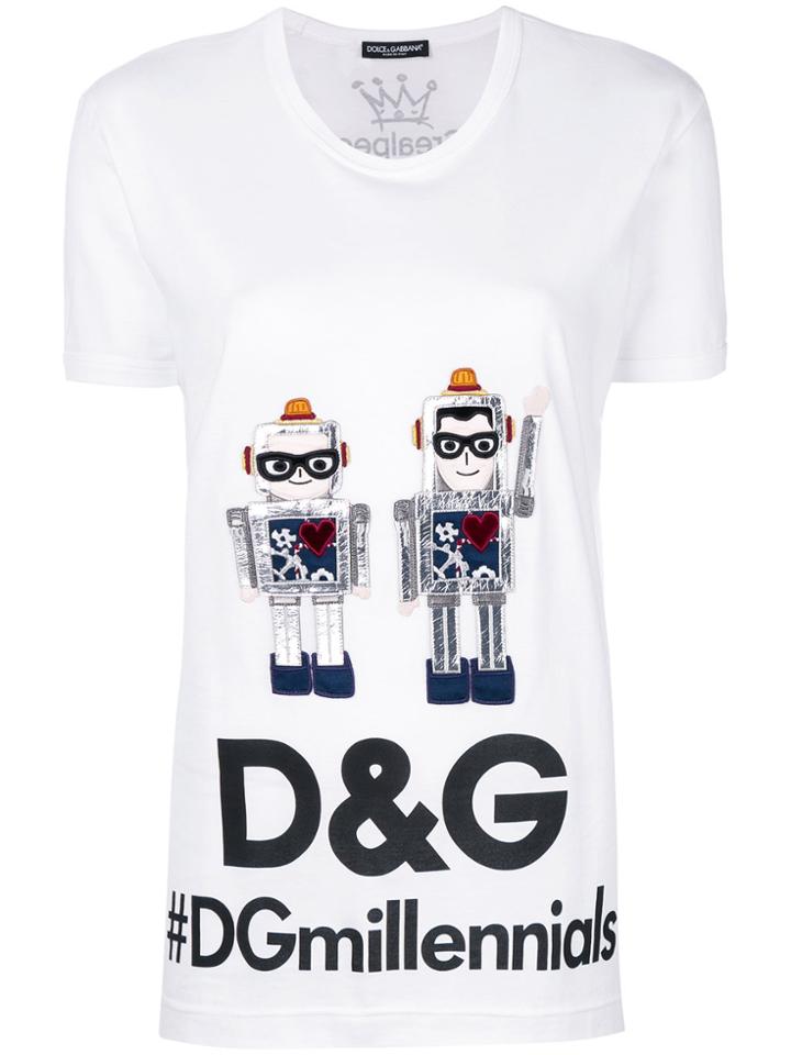 Dolce & Gabbana Robot Designer's Patch T-shirt - White
