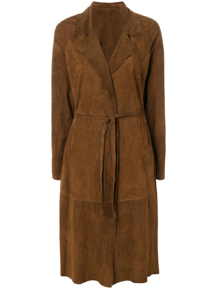Salvatore Santoro Belted Midi Coat - Brown