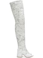 Mm6 Maison Margiela Cracked Knee High Boots - White