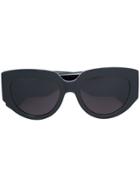 Saint Laurent Eyewear Round Oversized Temple Sunglasses - Black