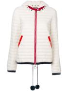 Twin-set - Studded Neck Hooded Jacket - Women - Polyamide/polyester - 38, White, Polyamide/polyester