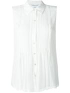 Diane Von Furstenberg Pleated Front Sleeveless Shirt