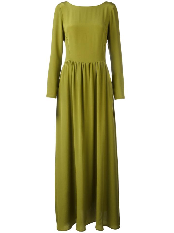 Ultràchic Long Silk Dress, Women's, Size: 40, Green, Silk