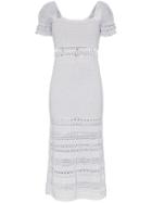 She Made Me Jaya Cotton Crochet Midi Dress - Blue