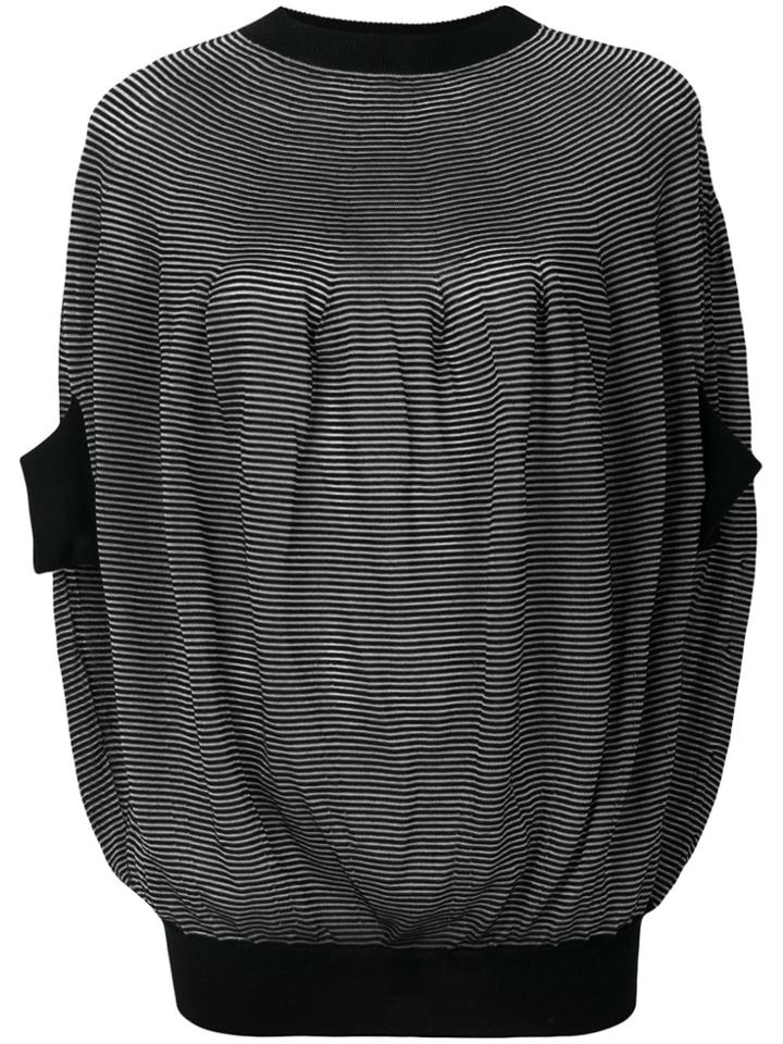 Junya Watanabe Striped Loose Fit T-shirt - Black