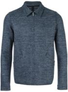 Harris Wharf London Zipped Jacket, Men's, Size: Large, Blue, Virgin Wool