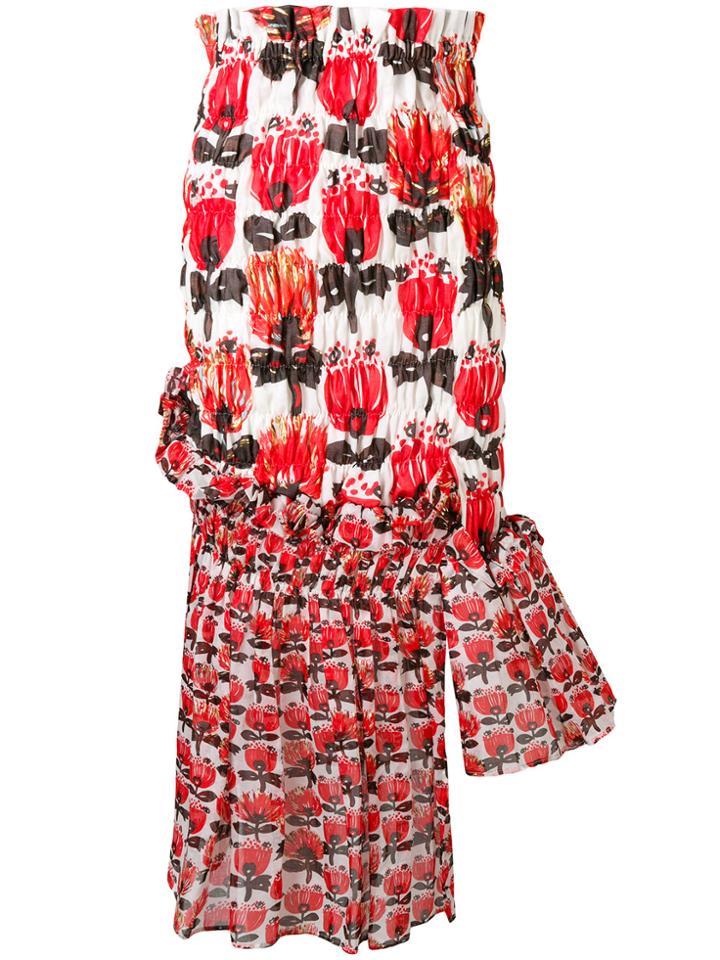 Tsumori Chisato Asymmetric High-waisted Skirt - Red