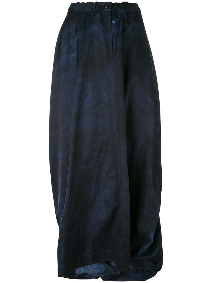 Y's - Long Wrap Skirt - Women - Cotton/rayon - 2, Women's, Blue, Cotton/rayon