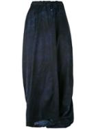 Y's - Long Wrap Skirt - Women - Cotton/rayon - 2, Women's, Blue, Cotton/rayon