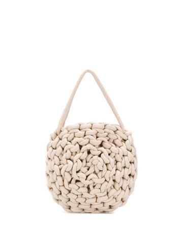 Alienina Rope Knit Tote Bag - White
