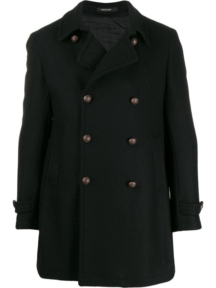 Tagliatore Fitted Double-breasted Coat - Black