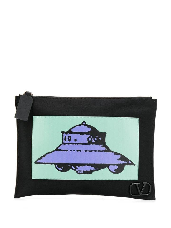 Valentino Ufo Patch Pouch - Black