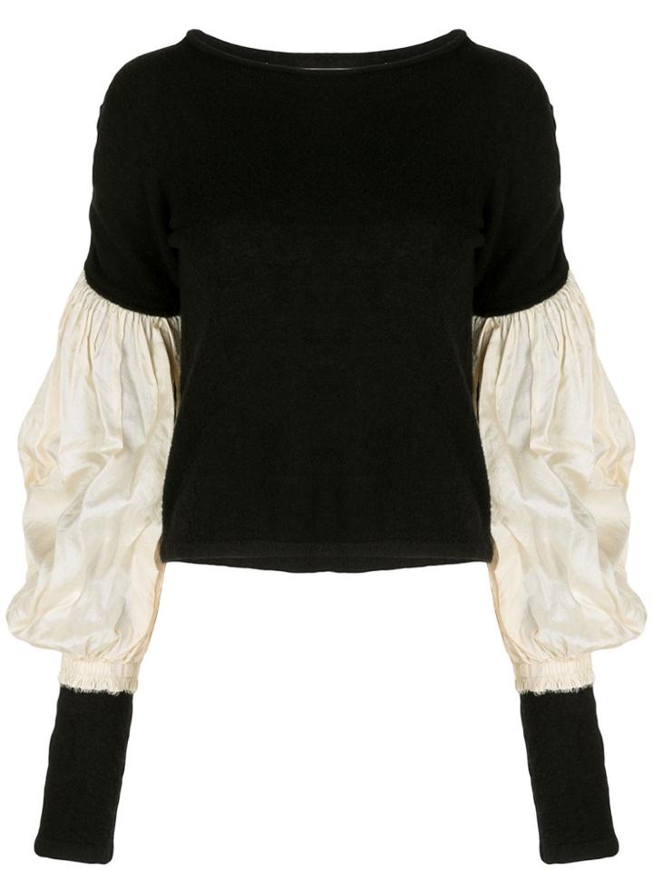 Phaedo Studios Contrast Sleeve Knitted Top - Black