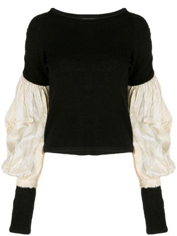 Phaedo Studios Contrast Sleeve Knitted Top - Black