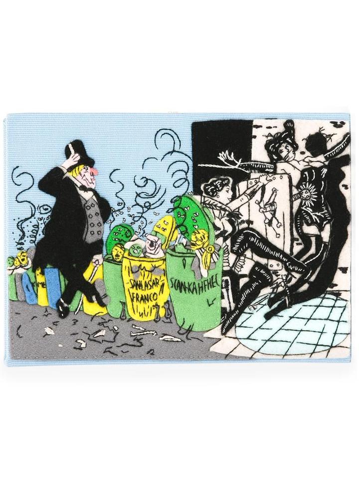 Olympia Le-tan Book Clutch, Women's, Blue, Cotton/metal