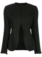 Yohji Yamamoto Vintage Curvy Collarless Jacket - Black