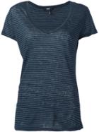 Paige V-neck T-shirt, Women's, Size: Small, Blue, Linen/flax