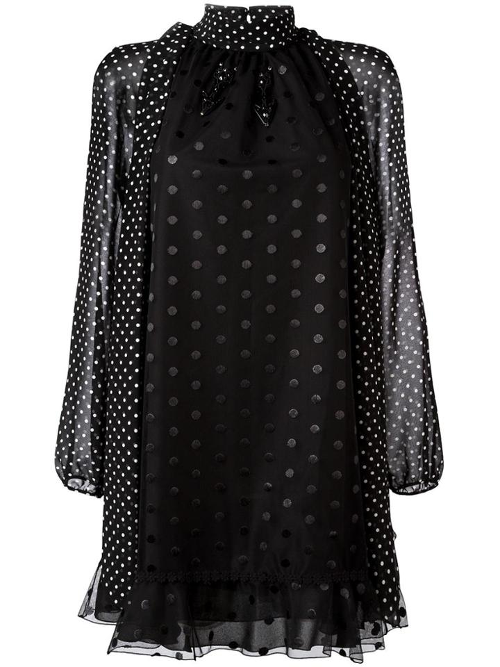 Giamba Polka Dot Loose Dress - Black