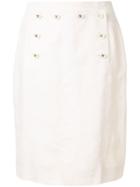Chanel Pre-owned Logo Pencil Skirt - White