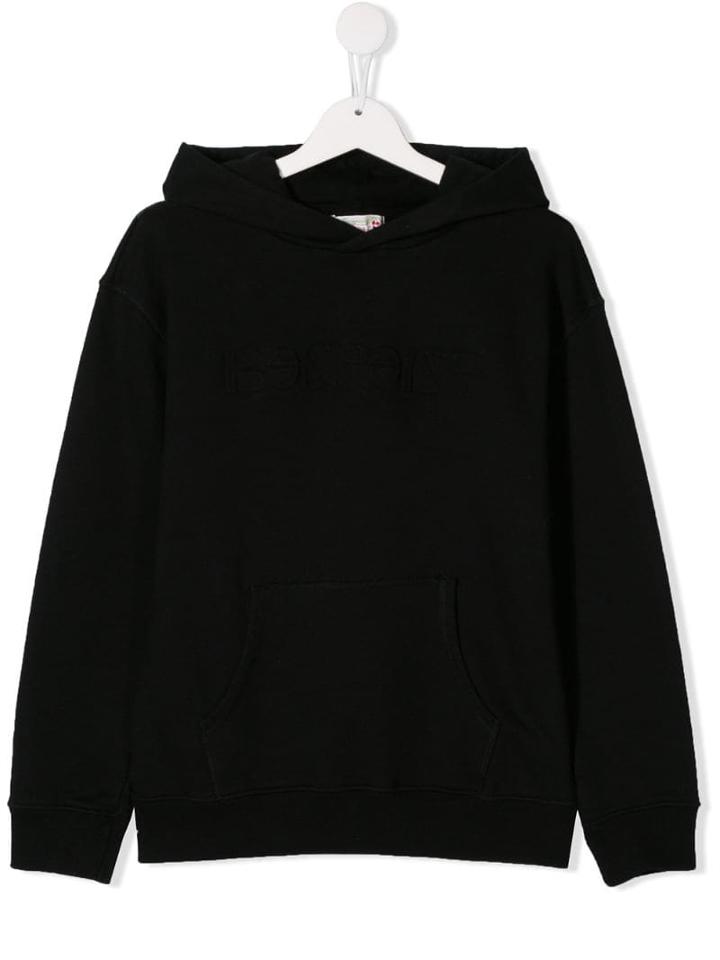 Bonpoint Teen Logo Debossed Hoodie - Black