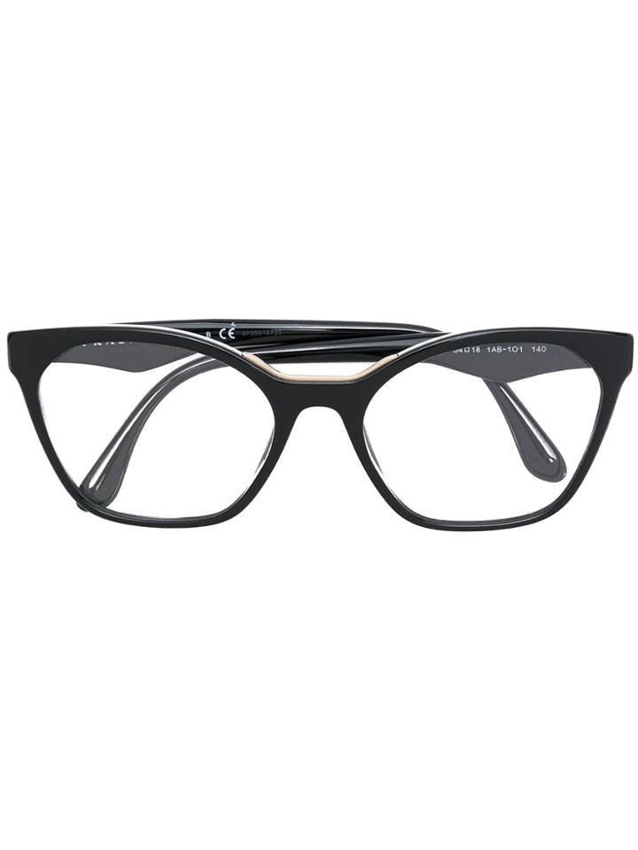 Prada Eyewear Cat-eye Frame Glasses - Black