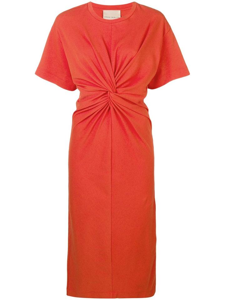 Erika Cavallini Gathered Front Dress - Orange