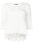 Twin-set Lace-embroidered Flared Sweater - Nude & Neutrals