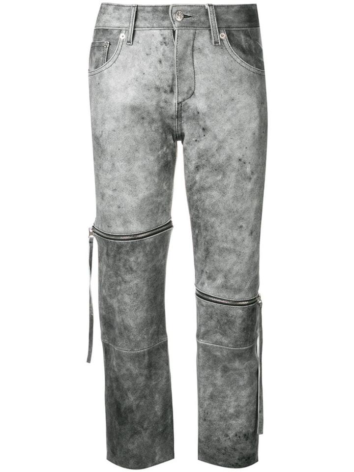 Mm6 Maison Margiela Cropped Slim-fit Trousers - Black