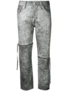 Mm6 Maison Margiela Cropped Slim-fit Trousers - Black