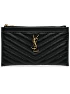 Saint Laurent Black Monogram Matelasse Quilted Leather Clutch