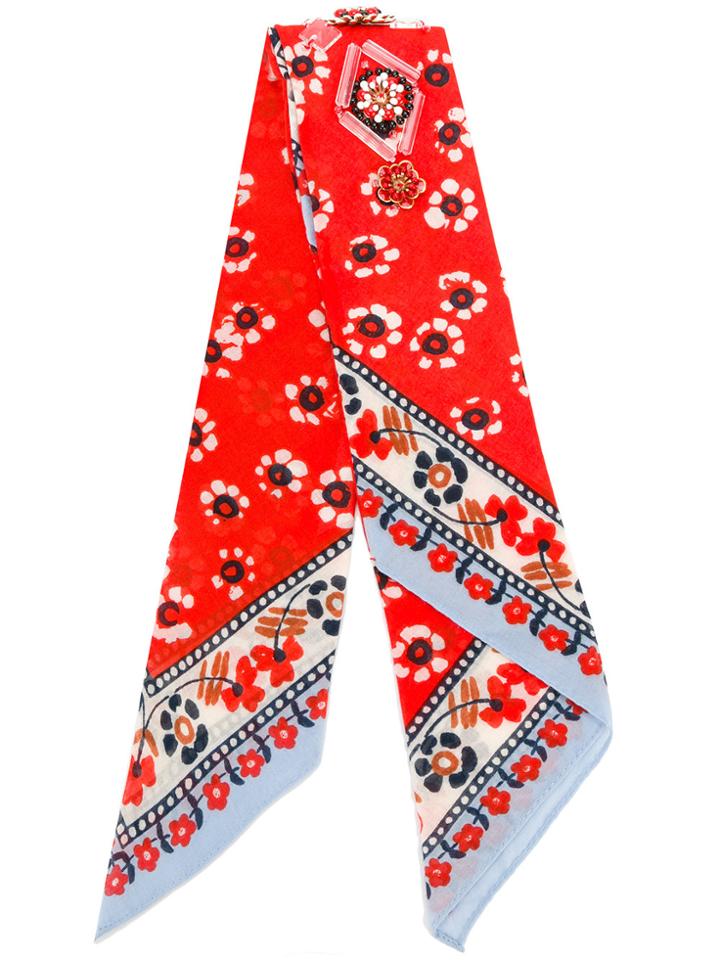 Tory Burch Embellished Bandana - Red