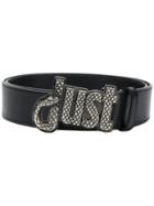 Just Cavalli Embellished Logo Belt - Black
