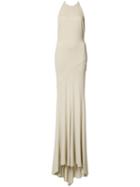 Alexandre Vauthier Open Back Fitted Gown, Women's, Size: 38, Nude/neutrals, Viscose/spandex/elastane