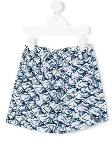 Nice Things Mini - Ink Fish Shorts - Kids - Cotton - 12 Yrs, Blue