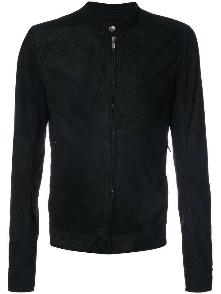 Rick Owens - Zip Front Jacket - Men - Leather/cupro - 52, Black, Leather/cupro