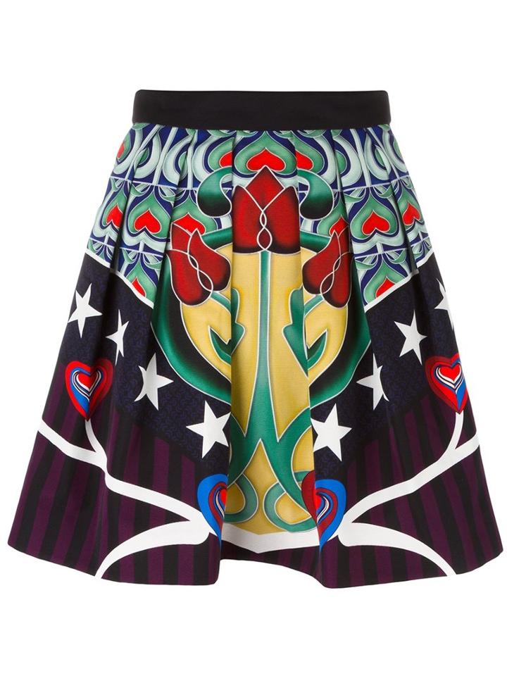 Mary Katrantzou 'algernon' Skirt, Women's, Size: 8, Black, Silk/cotton/viscose