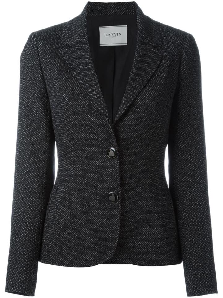 Lanvin Two Button Blazer, Women's, Size: 38, Black, Cotton/polyamide/spandex/elastane/cotton