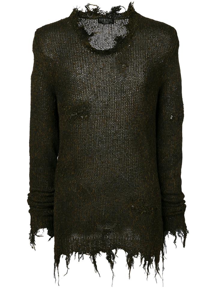 Overcome Distressed Pullover - Green