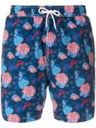 Hackett Coral Print Swim Shorts - Blue