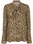 Vivetta Leopard Pussy Bow Shirt - Nude & Neutrals