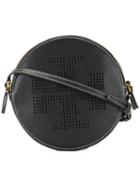 Tory Burch Perforated Logo Shoulder Bag, Women's, Black, Leather