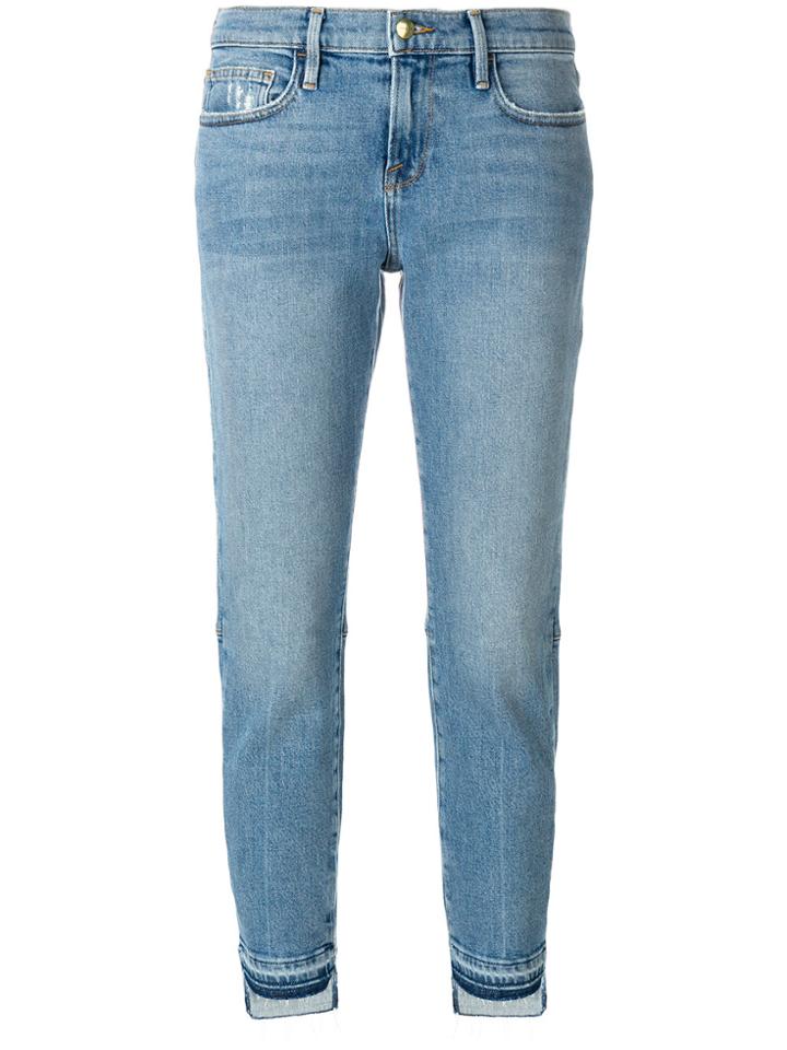 Frame Denim Cropped Straight Jeans - Blue