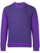 Comme Des Garçons Vintage Tonal V-neck Jumper - Pink & Purple