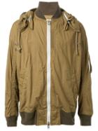 Sacai Hooded Jacket, Men's, Size: 4, Green, Cotton