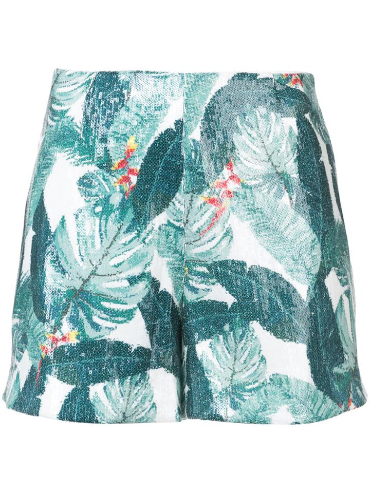 Rachel Zoe Leaf Pattern Shorts - Multicolour