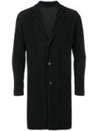 Homme Plissé Issey Miyake Ribbed Fitted Coat - Black