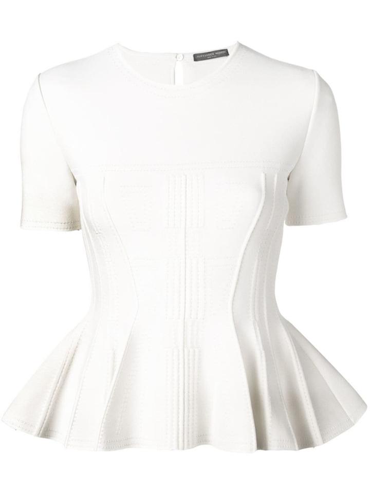 Alexander Mcqueen Pleated Hem Blouse - White
